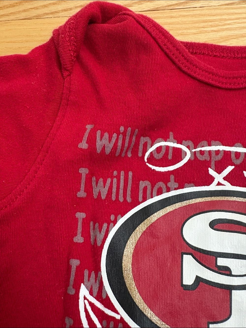 NFL Red 49ers Logo Baby One-Piece Bodysuit Size 3-6m - Picture 3 of 6